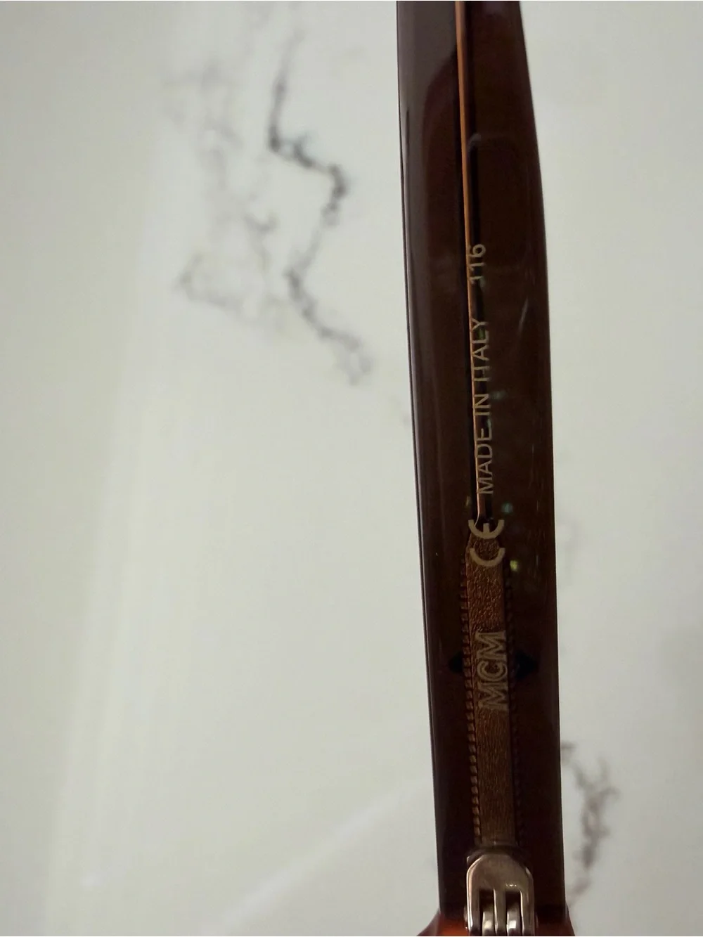 MCM Sunglasses with Cognac Monogram Glasses Case with Gold Logo Plate